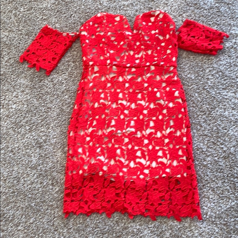 J.O.A. Strapless Lace Dress